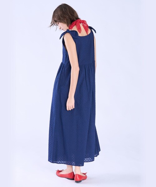 美品 DRAWER ロング丈 チェックジャカードタックワンピース 36