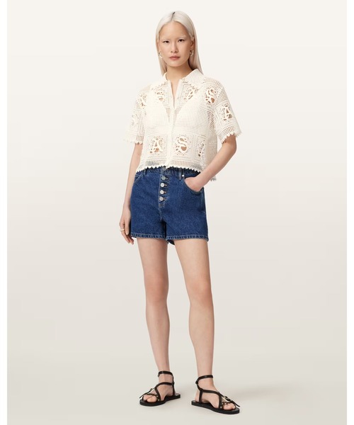 ALLSAINTS（オールセインツ） ポロシャツ ポロ KYRA CROCHET CROPPED
