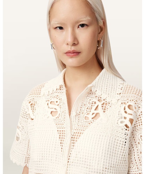 ALLSAINTS（オールセインツ） ポロシャツ ポロ KYRA CROCHET CROPPED