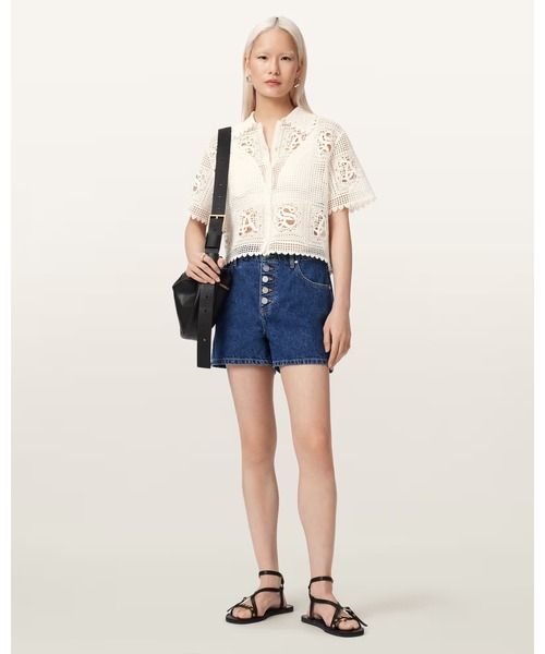 ALLSAINTS（オールセインツ） ポロシャツ ポロ KYRA CROCHET CROPPED