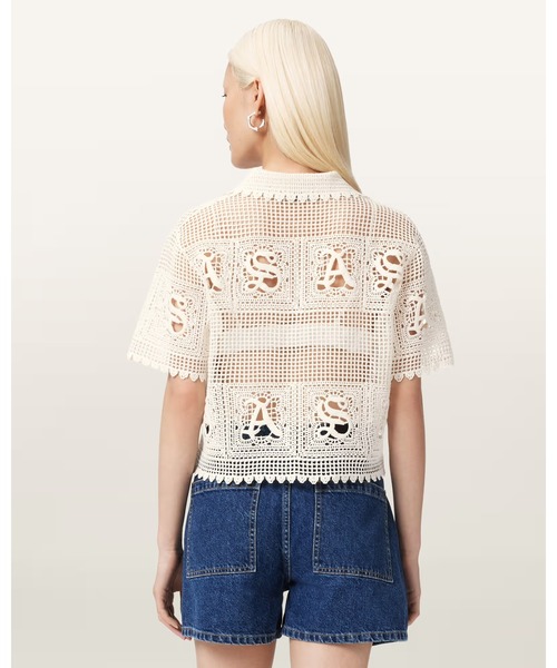 ALLSAINTS（オールセインツ） ポロシャツ ポロ KYRA CROCHET CROPPED