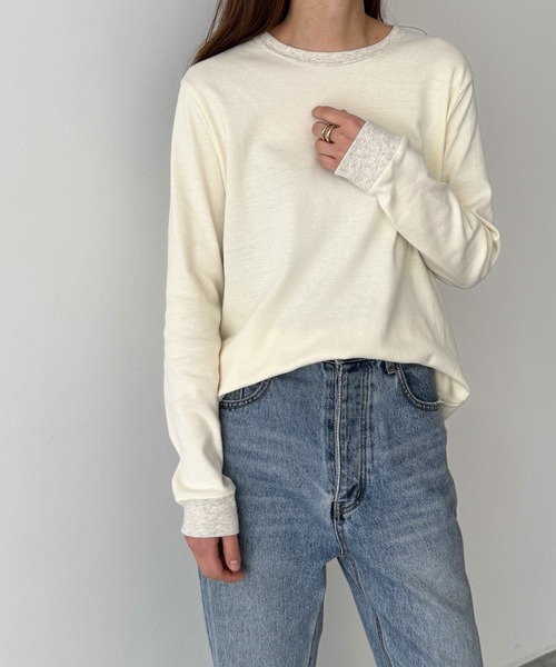 「CANAL JEAN」 「harmonie」長袖カットソー ONE SIZE ナチュラル レディース_画像5