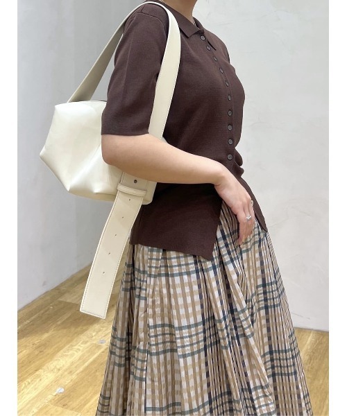 ニット セーター 2WAYカラーニットポロ レディースの画像