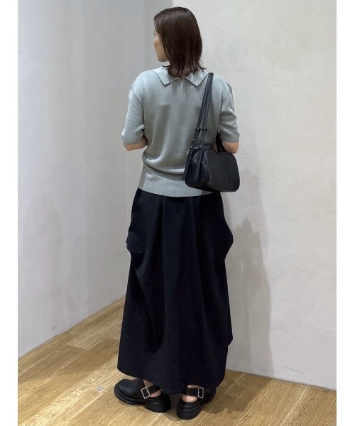 ニット セーター 2WAYカラーニットポロ レディースの画像