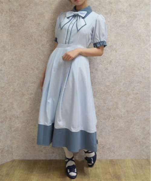 axes femme（アクシーズ ファム） ワンピース 半袖 ストライプ切替