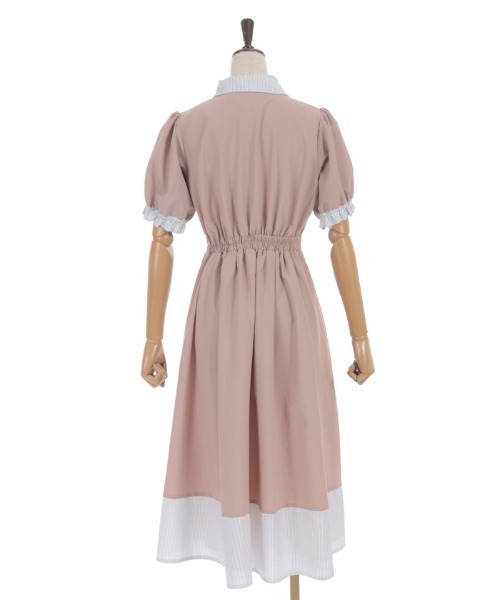 axes femme（アクシーズ ファム） ワンピース ストライプ切替シャツ
