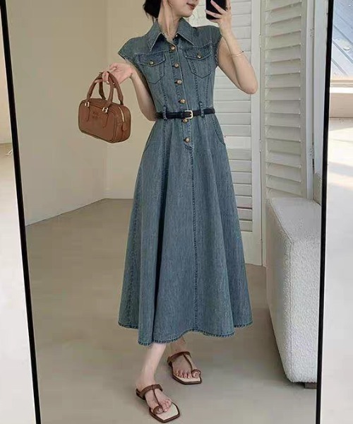 FAVORITO ワンピース ノースリーブデニムワンピース : ZOZOTOWN Yahoo