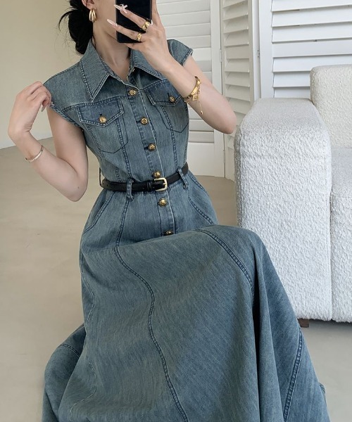 FAVORITO ワンピース ノースリーブデニムワンピース : ZOZOTOWN Yahoo