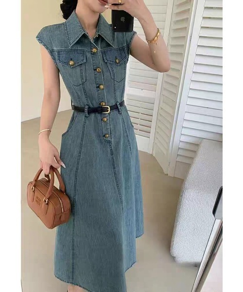 FAVORITO ワンピース ノースリーブデニムワンピース : ZOZOTOWN Yahoo