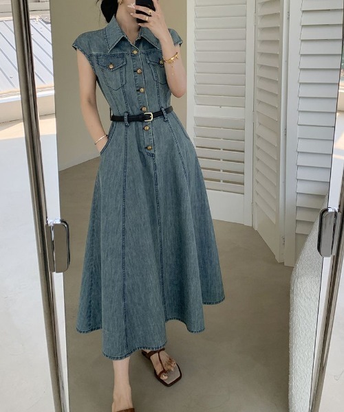FAVORITO ワンピース ノースリーブデニムワンピース : ZOZOTOWN Yahoo