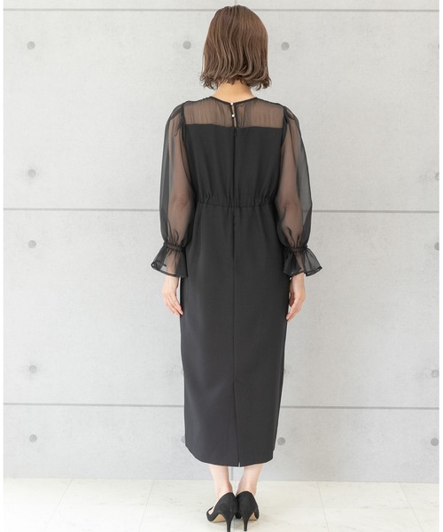 「PREFERIR」 長袖ワンピース LARGE ブラック レディース_画像2