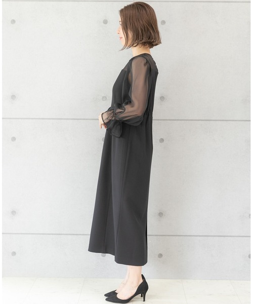 「PREFERIR」 長袖ワンピース LARGE ブラック レディース_画像3