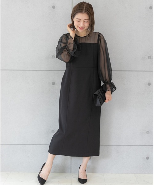 「PREFERIR」 長袖ワンピース LARGE ブラック レディース_画像5