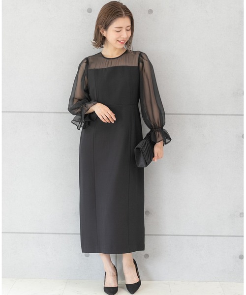 「PREFERIR」 長袖ワンピース LARGE ブラック レディース_画像6