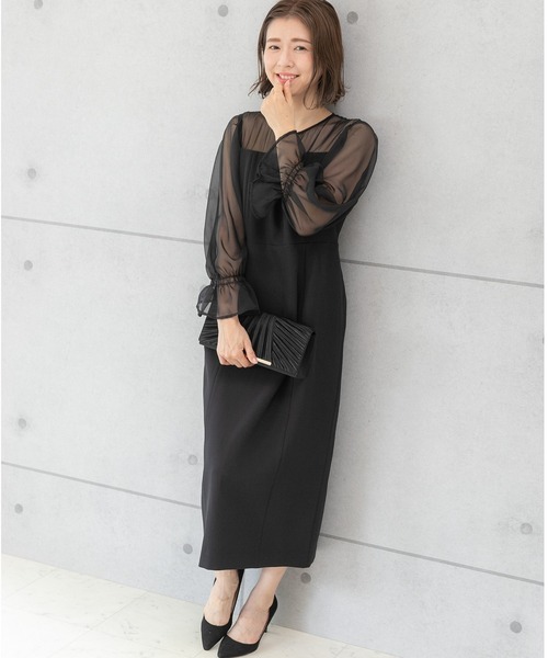 「PREFERIR」 長袖ワンピース LARGE ブラック レディース_画像7