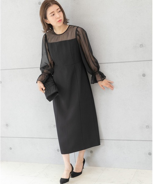 「PREFERIR」 長袖ワンピース LARGE ブラック レディース_画像8