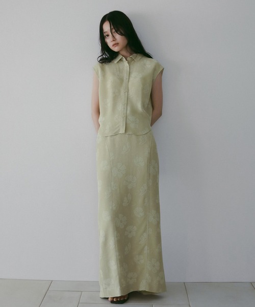 トップス anuke Flower Jacquard Tops anuke（アンヌーク） ブラウス シャツ Flower Jacquard Shirts