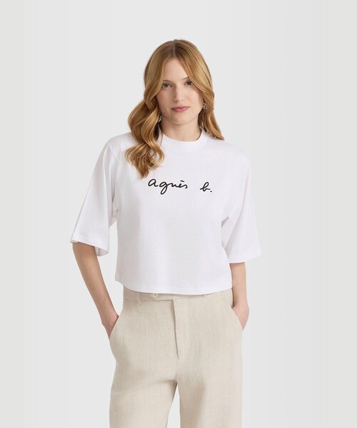アニエスベー　半袖Tシャツ ホワイト サイズ1(S) agnes b.（アニエスベー） 半袖Tシャツ 1 ホワイト レディース