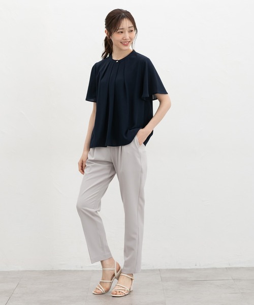 「Honeys」 「GLACIER」半袖ブラウス S モカ レディース_画像7