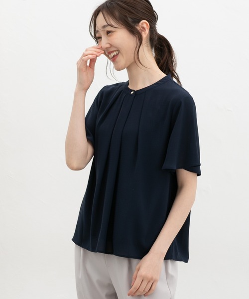 「Honeys」 「GLACIER」半袖ブラウス S モカ レディース_画像8