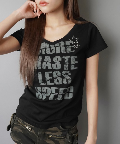「SPINNS」 半袖Tシャツ ONESIZE ブラック レディース_画像8