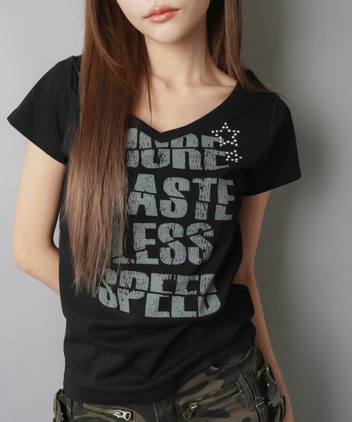 「SPINNS」 半袖Tシャツ ONESIZE ブラック レディース_画像9