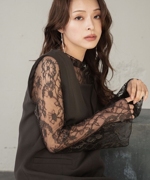 GIRL DRESS FOR NOW 「GIRL」 セットアップ 2L チャコールグレー