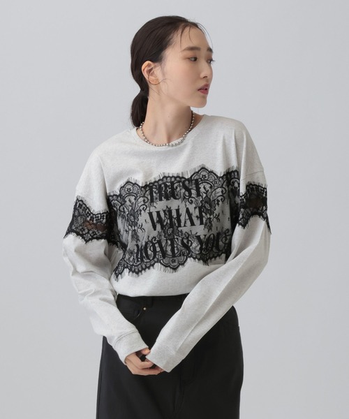 LEPSIM（レプシィム） tシャツ ロゴレースデザインLS 1064802