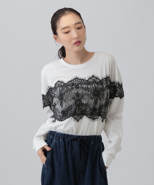 LEPSIM（レプシィム） tシャツ ロゴレースデザインLS 1064802