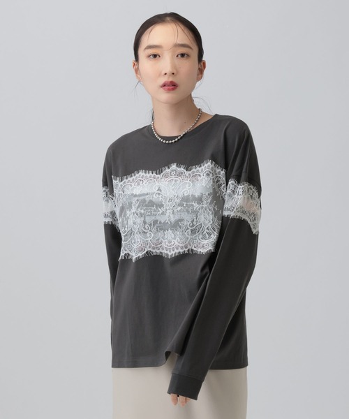 LEPSIM（レプシィム） tシャツ ロゴレースデザインLS 1064802