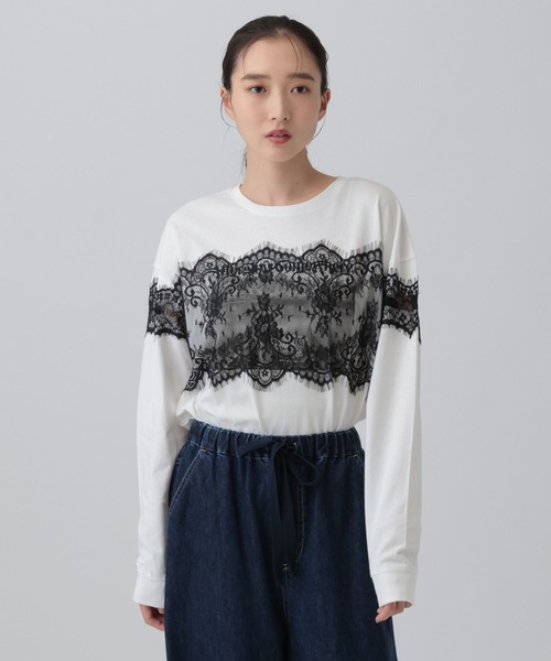 LEPSIM（レプシィム） tシャツ ロゴレースデザインLS 1064802