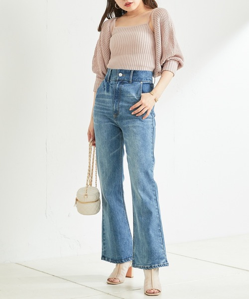 デニム・ジーパン HUECLOSET Relax Flare Denim Pants 25KERO54 センターシーム ワイドスラックス デニムパンツ CH_hdmn | CH_hdmn