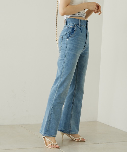 セレブの遊び心_ココビーチ♡_デニム_ロング_パンツ_CHANEL osharewalker デニムパンツ レディース ロングパンツ 美脚