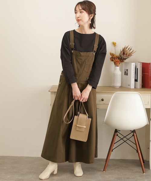 ElegChic tシャツ 2wayフロントドロップショルダーカットソー 長袖