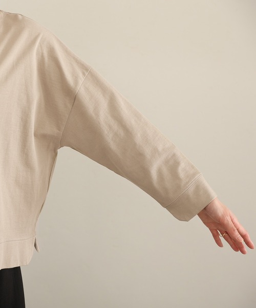ElegChic tシャツ 2wayフロントドロップショルダーカットソー 長袖