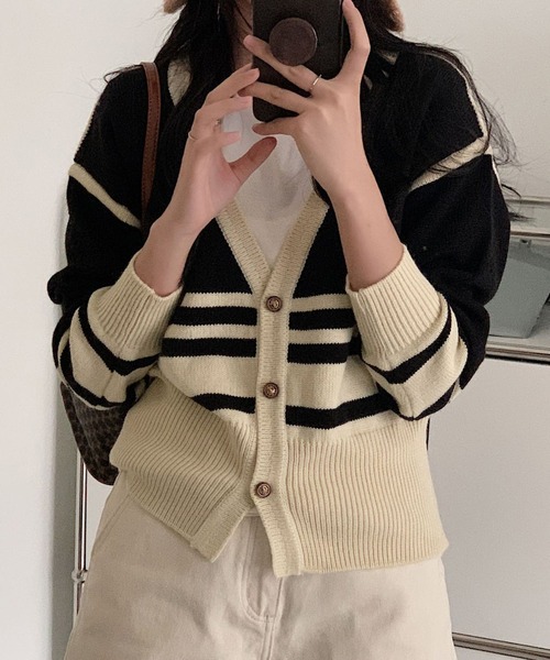 LUDICRUM Knit short jacket ボーダー カーディガン