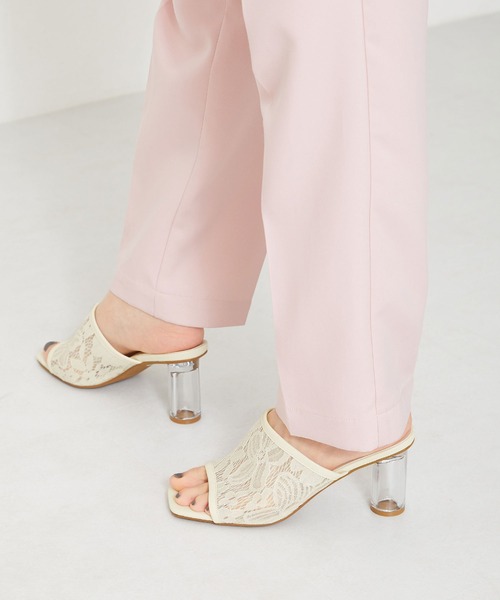 ☆お値引可能☆【極美品】Oriental Traffic  クリアヒールレースミュールサンダル ORiental TRaffic（オリエンタルトラフィック） サンダル クリアヒール