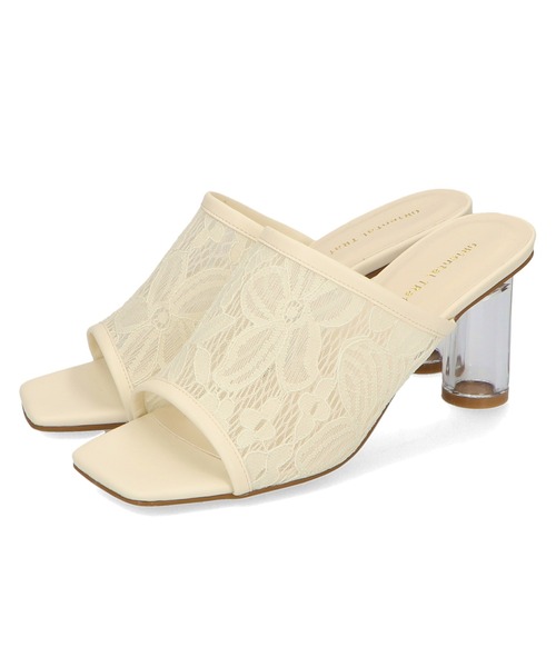 ☆お値引可能☆【極美品】Oriental Traffic  クリアヒールレースミュールサンダル ORiental TRaffic（オリエンタルトラフィック） サンダル クリアヒール