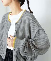 【MidiUmi】メッシュ　ニットベスト　カーディガン　グレー MidiUmi メッシュニットベスト｜ MARcourt ONLINE STORE