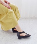 サンダル 「本革」メッシュウェッジサンダル/2...の詳細画像4