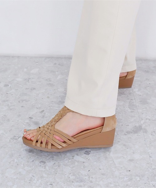 MODE KAORI（モードカオリ） サンダル 「本革」メッシュウェッジ