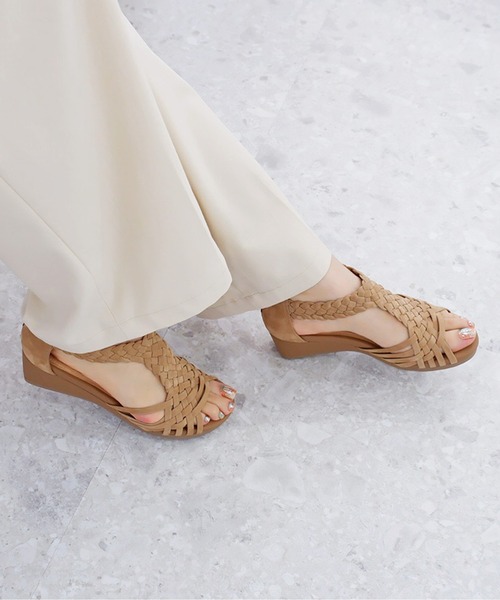 MODE KAORI（モードカオリ） サンダル 「本革」メッシュウェッジ