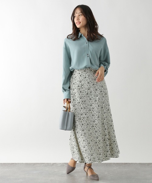 GLOBAL WORK シャツ ブラウス イージーケアオーバーシャツ