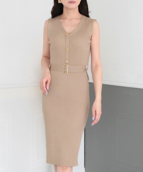 Julia Boutique ワンピース ゴールドバックルベルト付き