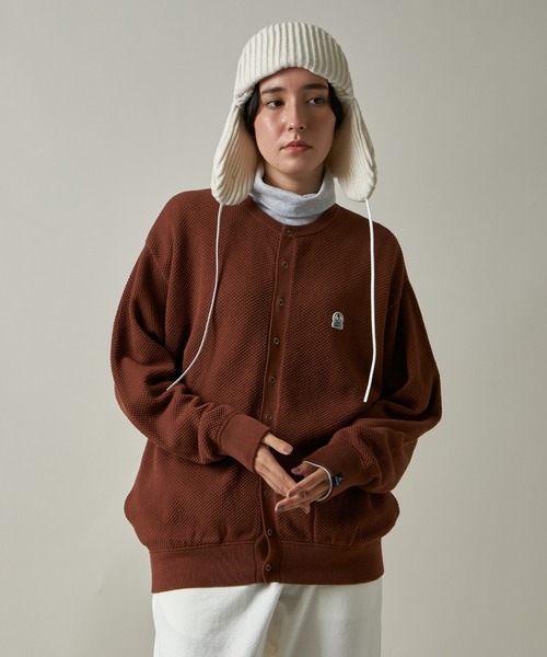 カーディガン MOSS STITCH CREW CARDIGAN / 鹿の子クルーネック