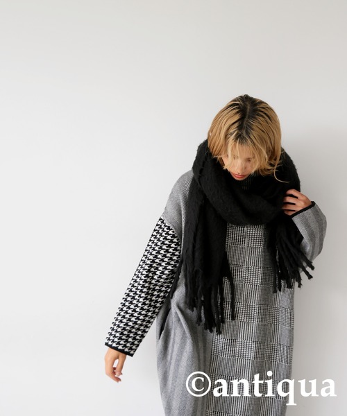 antiqua（アンティカ） ワンピース 千鳥柄ニットワンピース : ZOZOTOWN