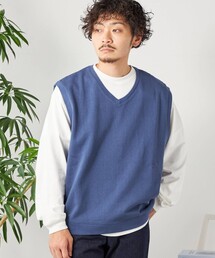 ベスト ジレ SHIPS any: COTTON USA ガーメントダイ スウェット Vネック ベスト メンズ｜ZOZOTOWN Yahoo!店