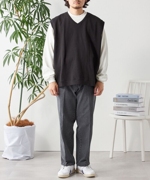 SHIPS any ベスト ジレ any: COTTON USA ガーメントダイ
