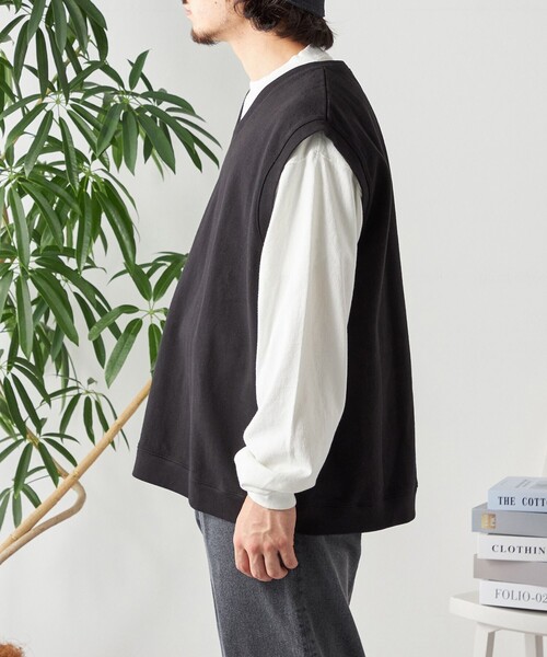 SHIPS any ベスト ジレ any: COTTON USA ガーメントダイ
