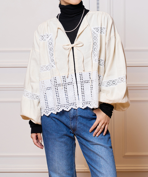 IENA LA BOUCLE シャツ ブラウス 「VIOLETTE ROOM /バイオレット
